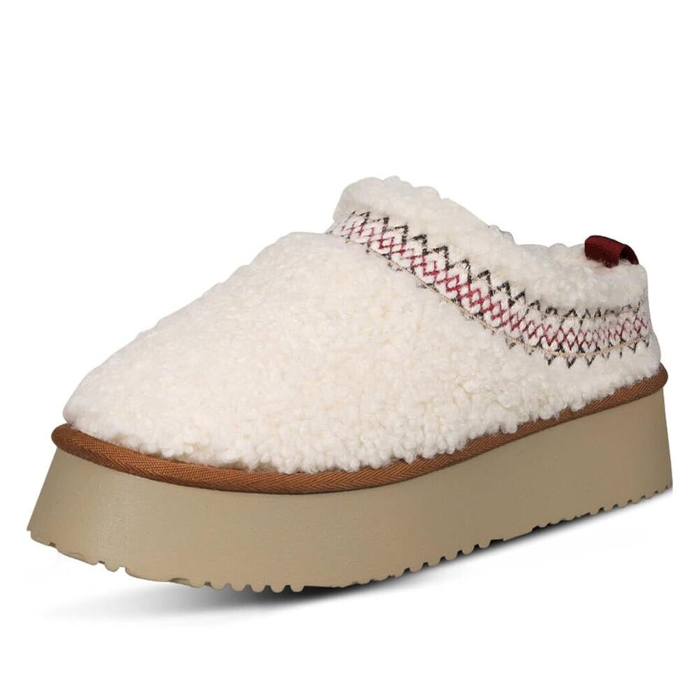 Platform Slippers for Women Mini Snow Boots Short Ankle Cozy Fleece Lined